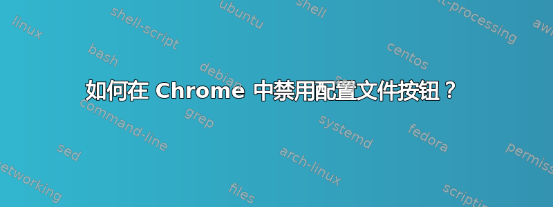 如何在 Chrome 中禁用配置文件按钮？