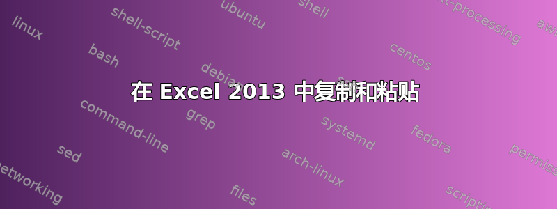 在 Excel 2013 中复制和粘贴