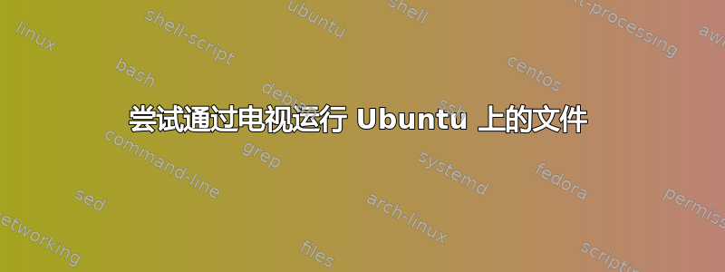 尝试通过电视运行 Ubuntu 上的文件