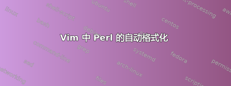 Vim 中 Perl 的自动格式化