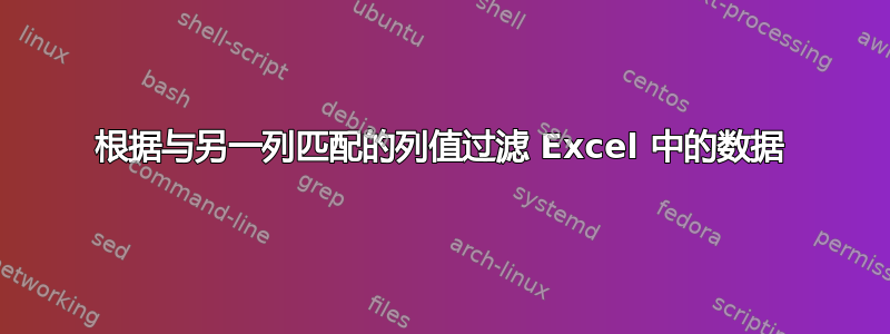 根据与另一列匹配的列值过滤 Excel 中的数据