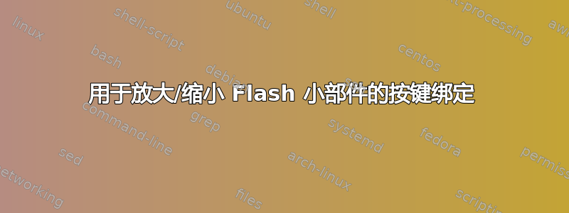 用于放大/缩小 Flash 小部件的按键绑定