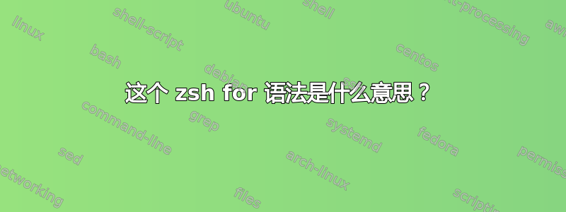 这个 zsh for 语法是什么意思？