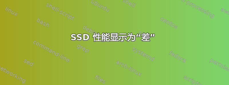 SSD 性能显示为“差”