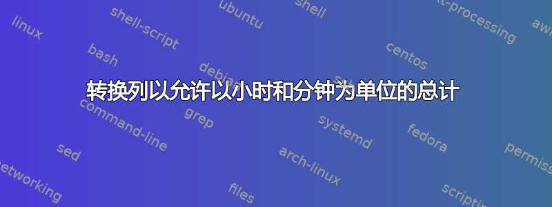 转换列以允许以小时和分钟为单位的总计