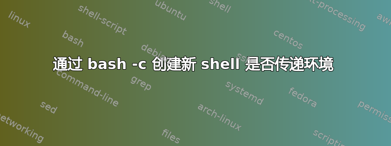 通过 bash -c 创建新 shell 是否传递环境