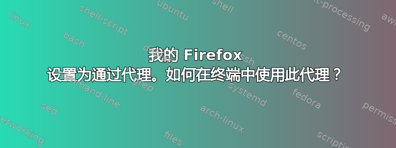 我的 Firefox 设置为通过代理。如何在终端中使用此代理？