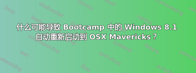 什么可能导致 Bootcamp 中的 Windows 8.1 自动重新启动到 OSX Mavericks？