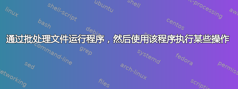 通过批处理文件运行程序，然后使用该程序执行某些操作