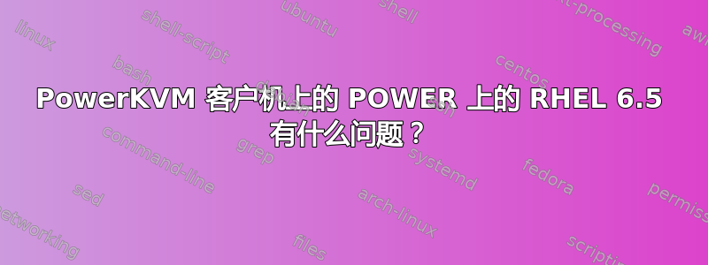 PowerKVM 客户机上的 POWER 上的 RHEL 6.5 有什么问题？