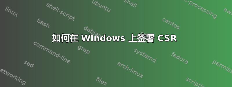 如何在 Windows 上签署 CSR