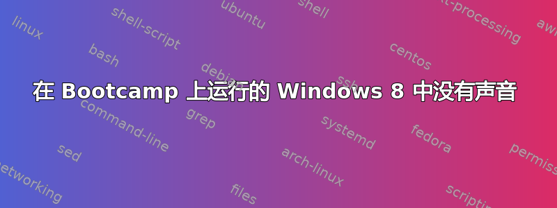 在 Bootcamp 上运行的 Windows 8 中没有声音