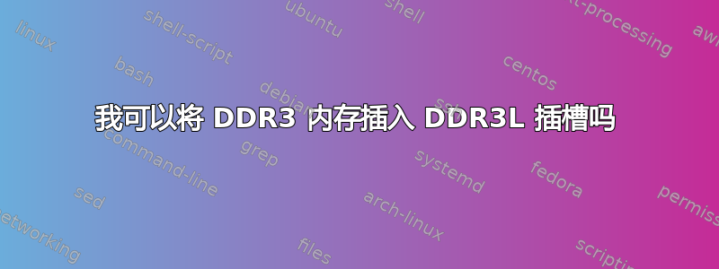 我可以将 DDR3 内存插入 DDR3L 插槽吗