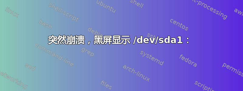 突然崩溃，黑屏显示 /dev/sda1：