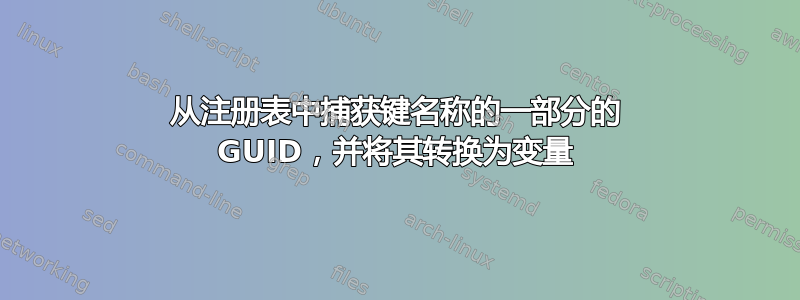 从注册表中捕获键名称的一部分的 GUID，并将其转换为变量