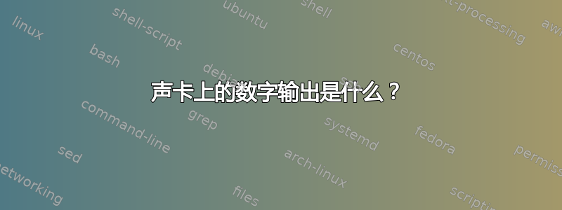 声卡上的数字输出是什么？