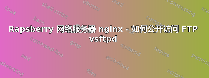 Rapsberry 网络服务器 nginx - 如何公开访问 FTP vsftpd