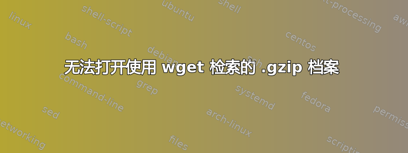 无法打开使用 wget 检索的 .gzip 档案