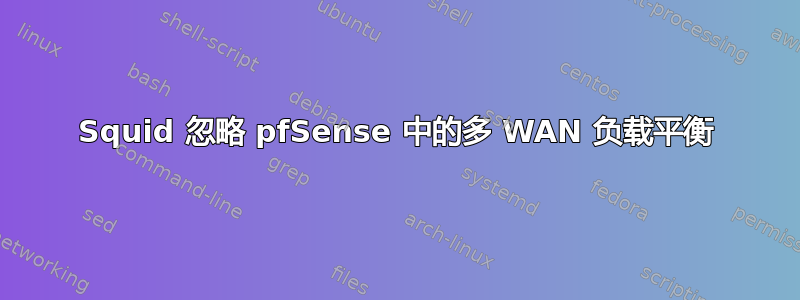 Squid 忽略 pfSense 中的多 WAN 负载平衡