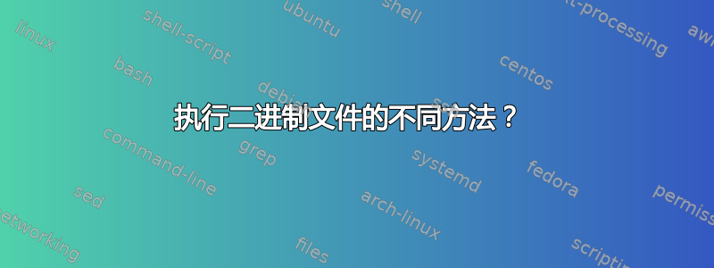 执行二进制文件的不同方法？ 