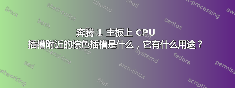 奔腾 1 主板上 CPU 插槽附近的棕色插槽是什么，它有什么用途？