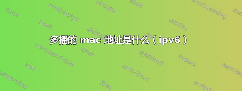 多播的 mac 地址是什么（ipv6）