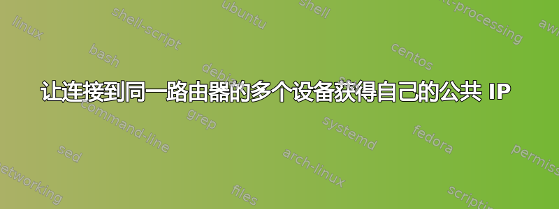 让连接到同一路由器的多个设备获得自己的公共 IP