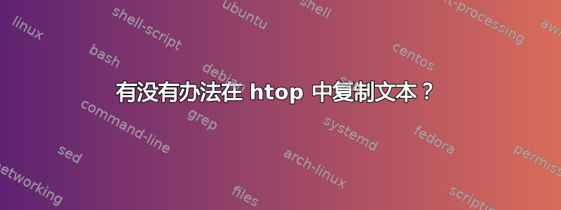 有没有办法在 htop 中复制文本？