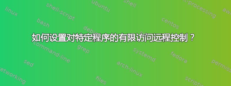 如何设置对特定程序的有限访问远程控制？