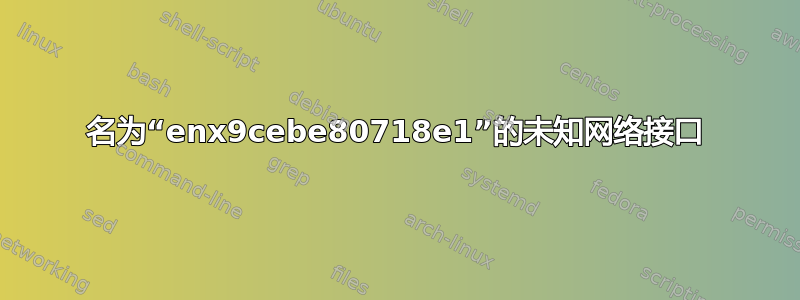 名为“enx9cebe80718e1”的未知网络接口