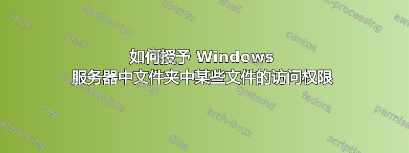 如何授予 Windows 服务器中文件夹中某些文件的访问权限