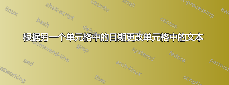 根据另一个单元格中的日期更改单元格中的文本