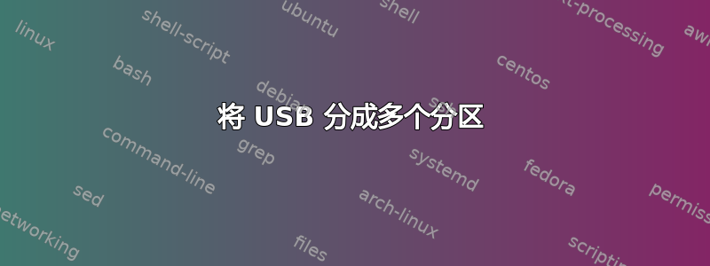 将 USB 分成多个分区