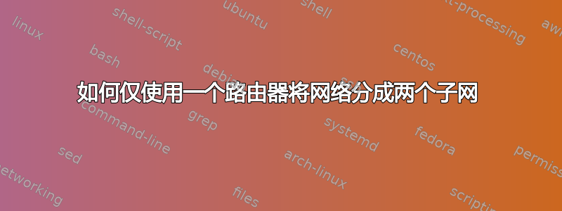 如何仅使用一个路由器将网络分成两个子网