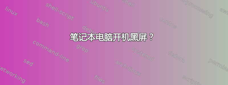 笔记本电脑开机黑屏？