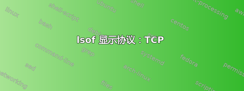 lsof 显示协议：TCP