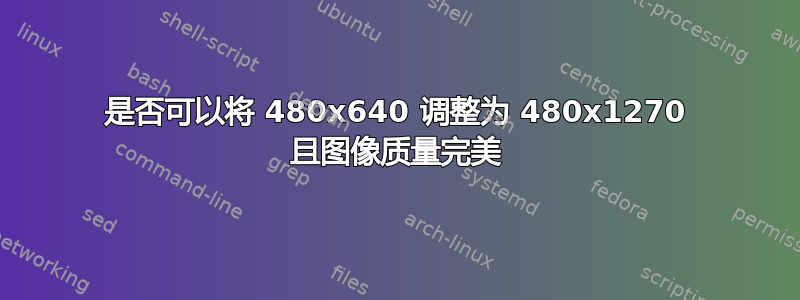 是否可以将 480x640 调整为 480x1270 且图像质量完美