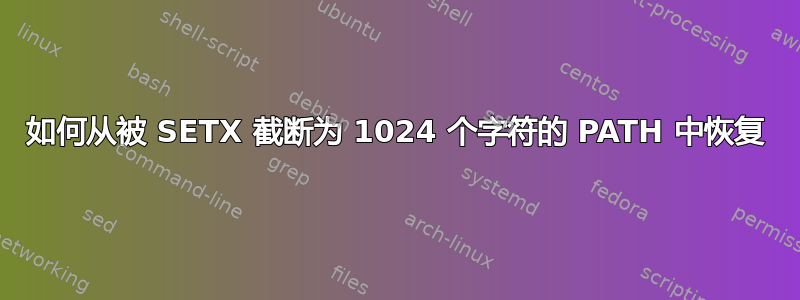 如何从被 SETX 截断为 1024 个字符的 PATH 中恢复