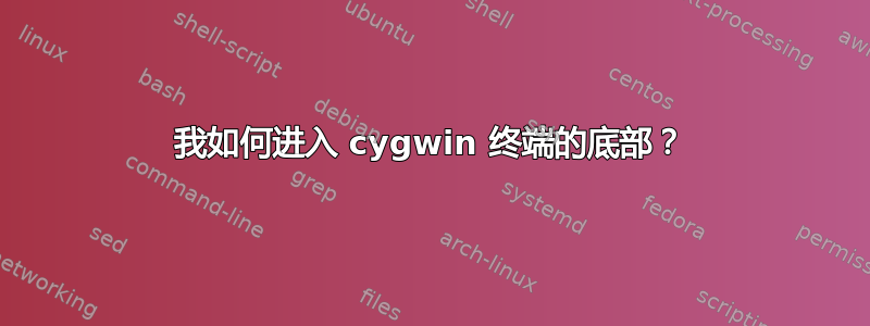 我如何进入 cygwin 终端的底部？