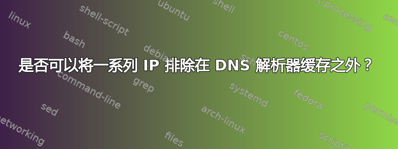 是否可以将一系列 IP 排除在 DNS 解析器缓存之外？