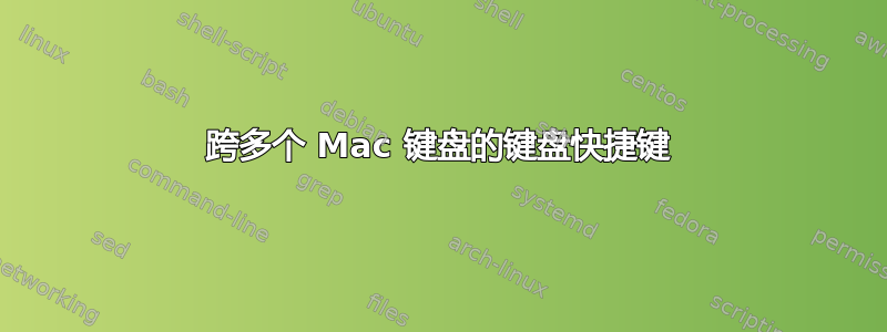 跨多个 Mac 键盘的键盘快捷键