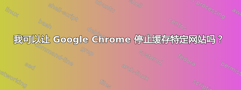 我可以让 Google Chrome 停止缓存特定网站吗？