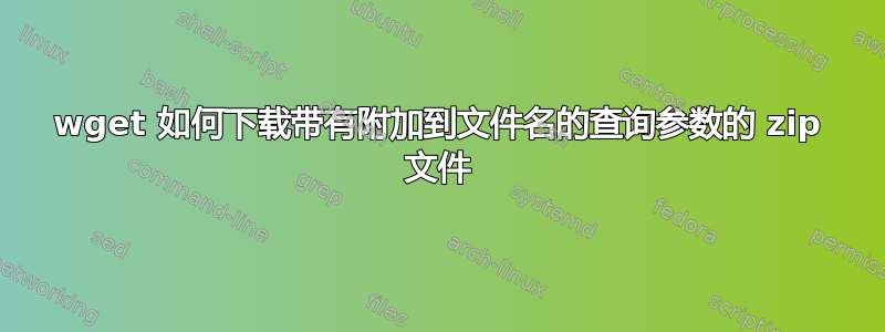 wget 如何下载带有附加到文件名的查询参数的 zip 文件