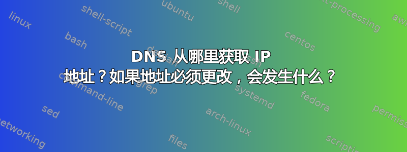 DNS 从哪里获取 IP 地址？如果地址必须更改，会发生什么？