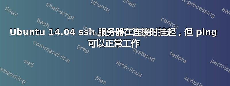 Ubuntu 14.04 ssh 服务器在连接时挂起，但 ping 可以正常工作