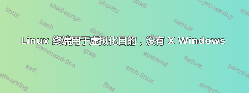 Linux 终端用于虚拟化目的，没有 X Windows