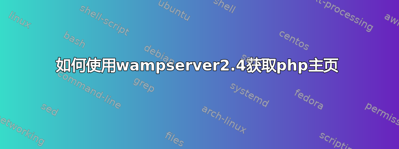 如何使用wampserver2.4获取php主页