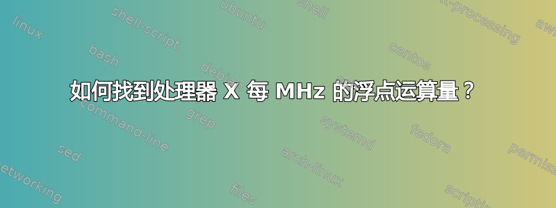 如何找到处理器 X 每 MHz 的浮点运算量？