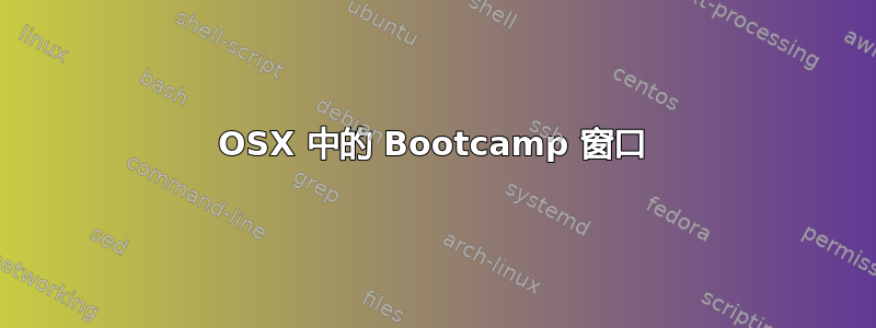 OSX 中的 Bootcamp 窗口