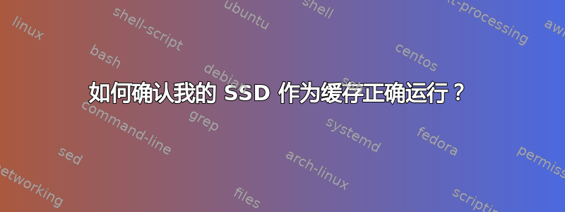 如何确认我的 SSD 作为缓存正确运行？